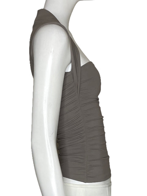 Blusa Aritzia Drapeado Marrón - Talla XS