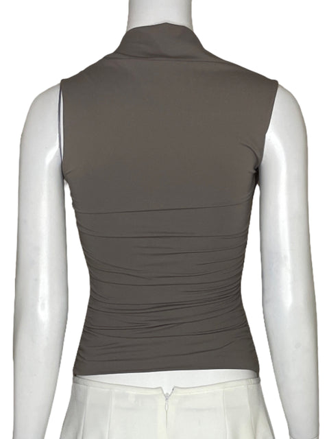 Blusa Aritzia Drapeado Marrón - Talla XS