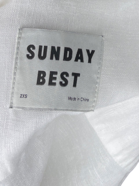 Camisa Sunday Best Lino Blanco - Talla 2XS