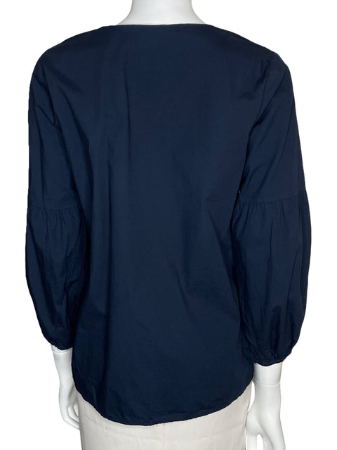 Blusa Ann Taylor Bordada Manga Larga Azul-Talla S