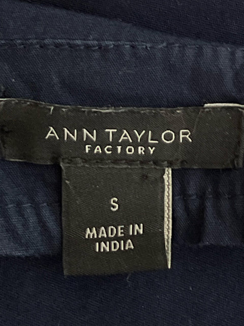 Blusa Ann Taylor Bordada Manga Larga Azul-Talla S