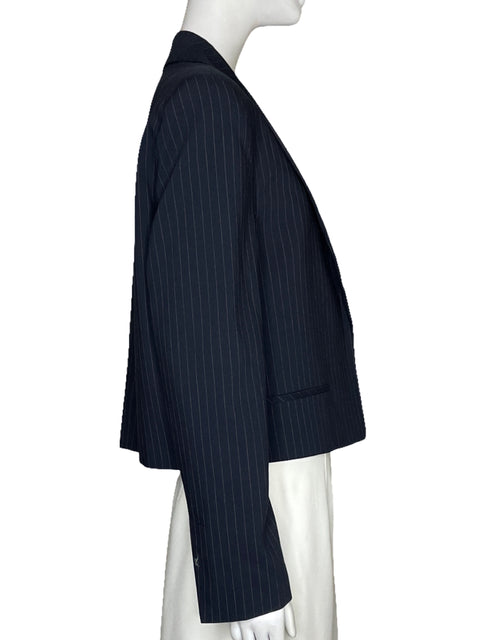 Blazer Zara Crop Líneas Azul - Talla XS