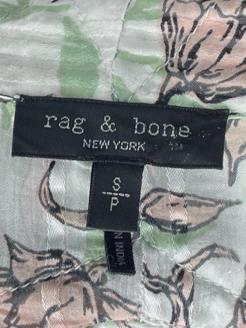 Blusa Rag & Bone Floral Manga Larga Blanco-Talla S