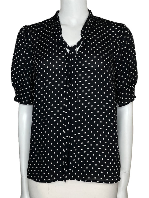 Blusa CeCe Puntos Manga Corta Negro-Talla M