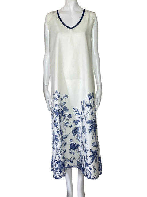 Vestido Tesoro Tps Flores Fluido Blanco-Talla L