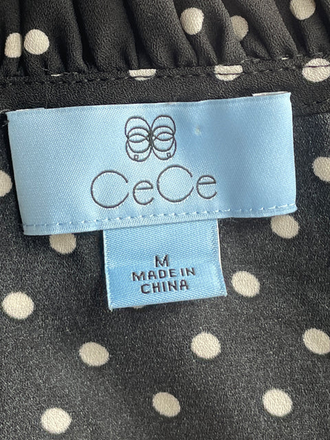 Blusa CeCe Puntos Manga Corta Negro-Talla M