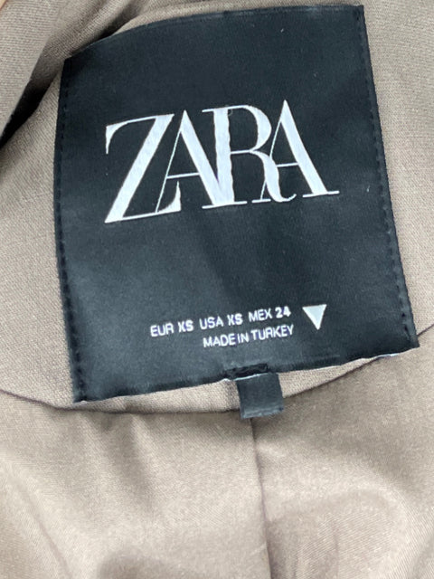 Blazer Zara Crop Marrón - Talla XS