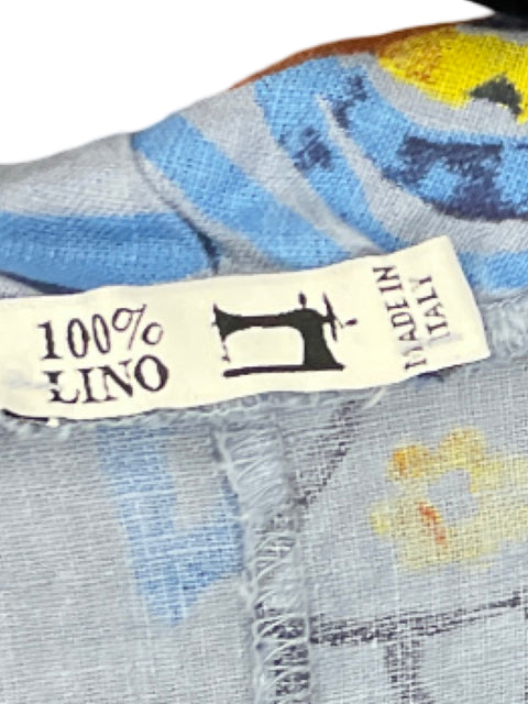 Vestido Made in Italy Estampado Peces Azul-Talla L