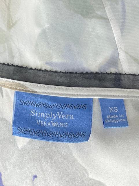 Vestido Vera Wang Midi Floral Blanco-Talla XS