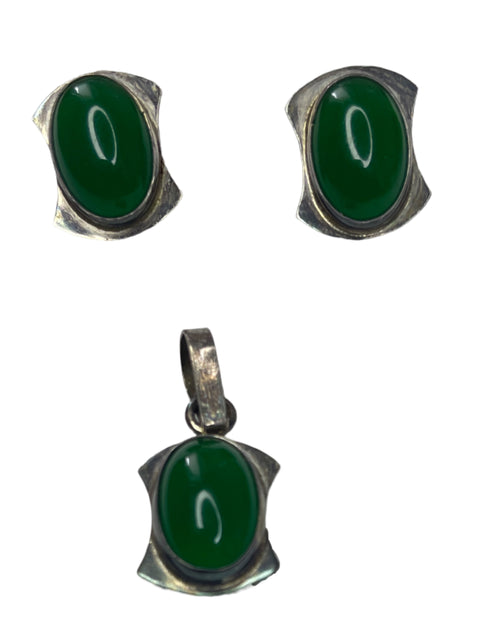 Set Tesoro Tps Piedra Cabujones Plateado-Talla U