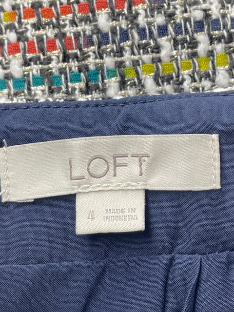 Falda Loft Tweed Bolsillos Negro-Talla 4