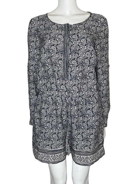 Romper Loft Camisero Estampado Azul-Talla 2