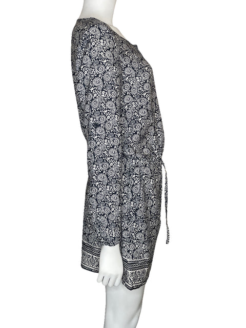 Romper Loft Camisero Estampado Azul-Talla 2