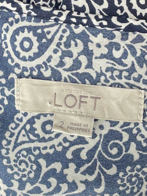 Romper Loft Camisero Estampado Azul-Talla 2