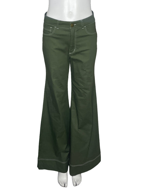 Pantalón Cristina Restrepo Wide Leg Verde-Talla 8