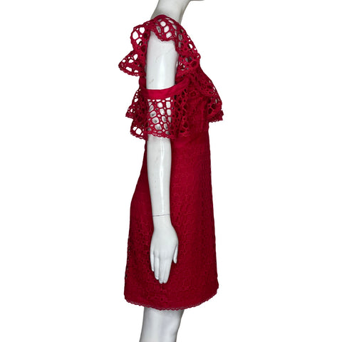 Vestido Just Me Encaje Rojo-Talla M