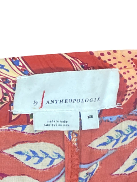 Pantalón By Anthropologie Estampado Palazzo Naranja-Talla XS