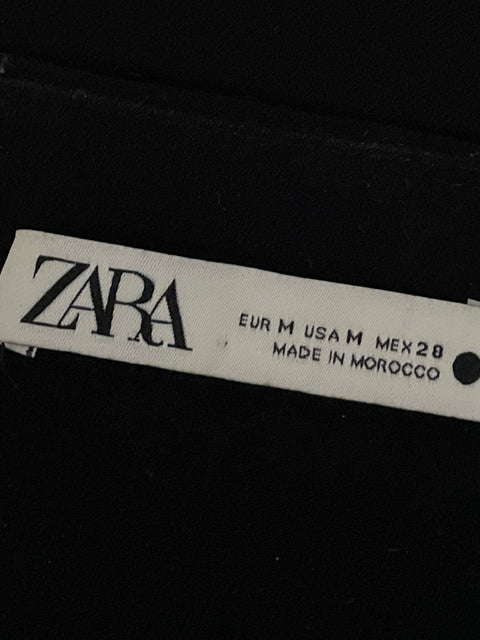 Vestido Zara Mini Lentejuelas Negro-Talla M