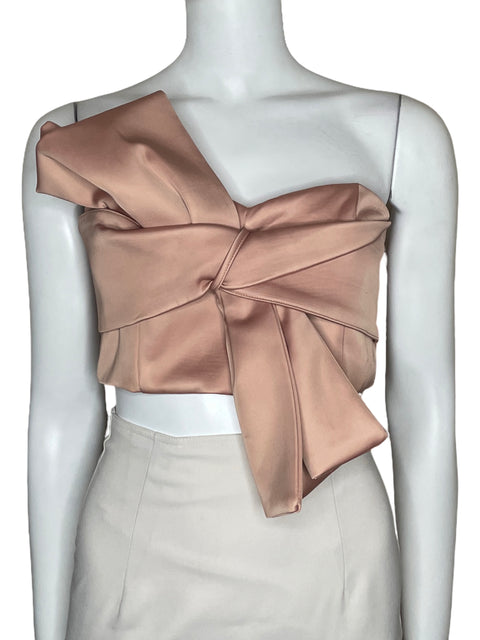 Top Do+Be Strapless Lazo Beige-Talla S