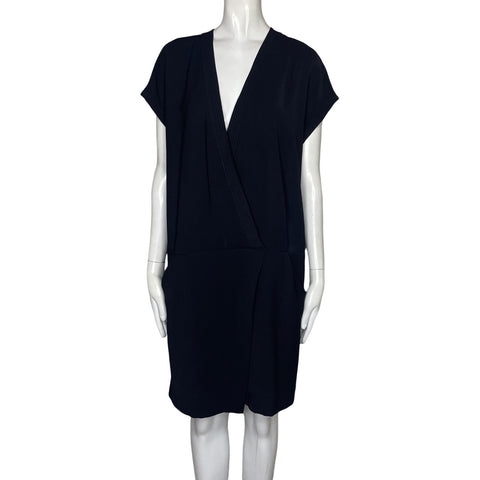 Vestido Zara Cuello Cruzado Negro-Talla M