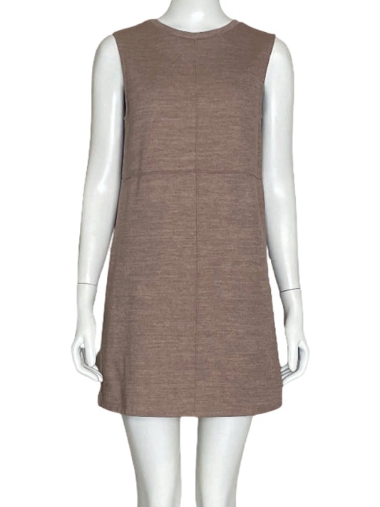 Vestido Zara Mini Recto Marron-Talla M