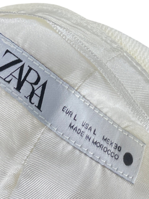 Chaleco Zara Lino Blanco - Talla L