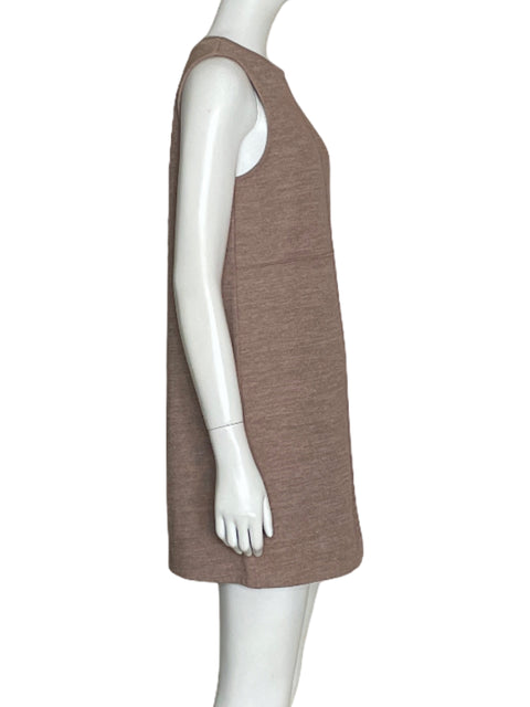 Vestido Zara Mini Recto Marron-Talla M