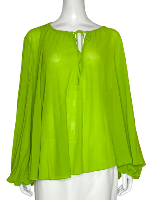 Blusa Zara Plisado Verde - Talla XXL