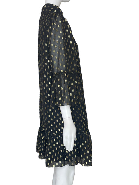 Vestido Calvin Klein Lunares Maya Negro-Talla 2