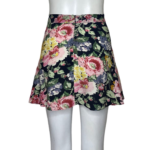 Falda Zara Flores Rosado-Talla L