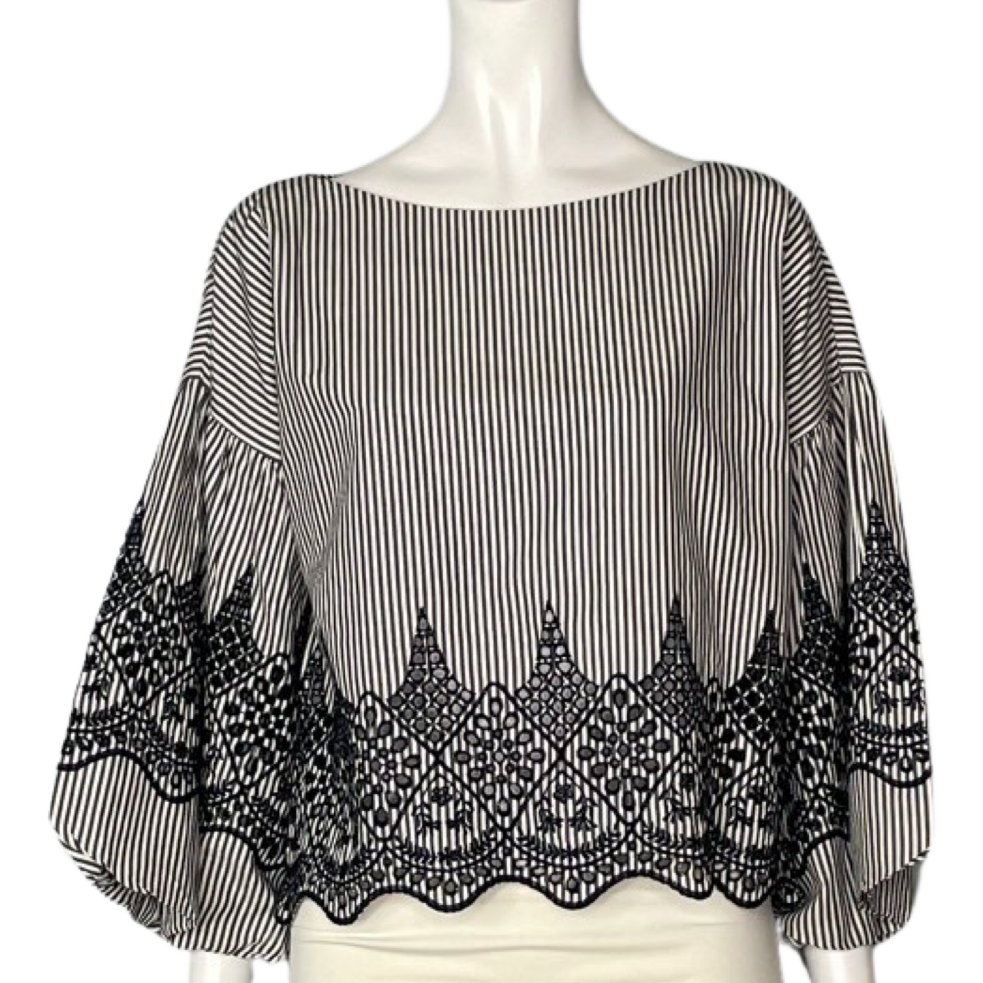 Blusa BCBGMaxazria BordadoLineas Azul Talla XXS