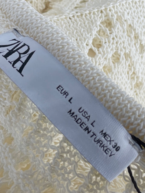 Vestido Zara Tejido Beige - Talla L