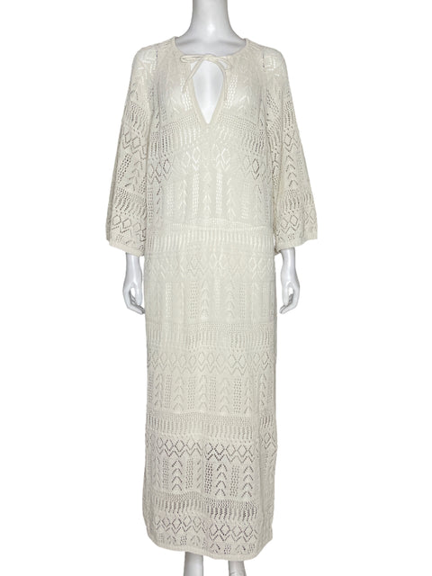 Vestido Zara Tejido Beige - Talla L