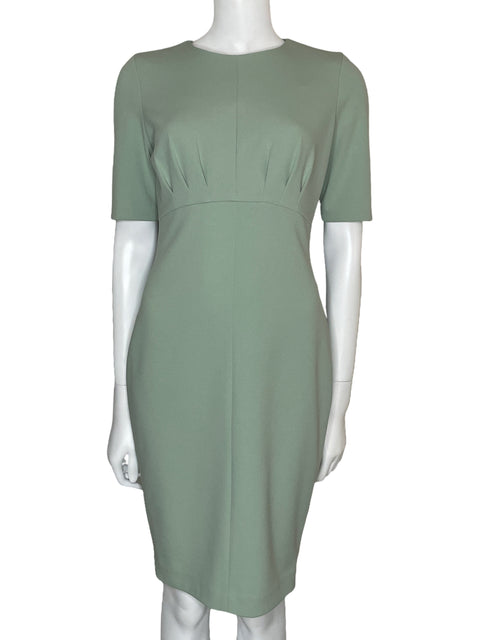 Vestido Calvin Klein Midi Plisado Verde-Talla 4