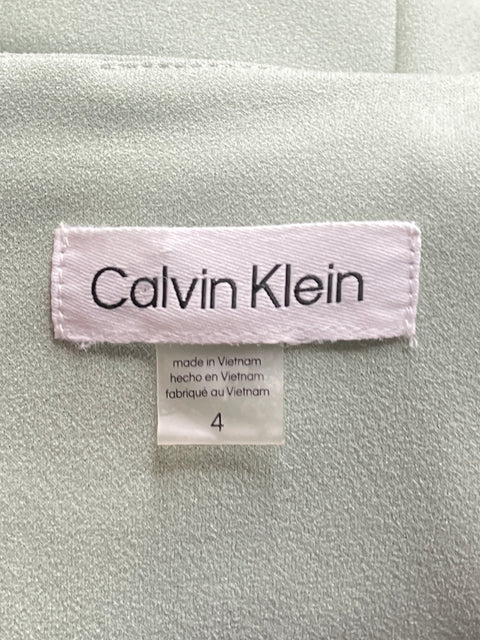 Vestido Calvin Klein Midi Plisado Verde-Talla 4