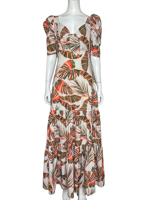 Vestido Malva Tropical Flores Beige - Talla S