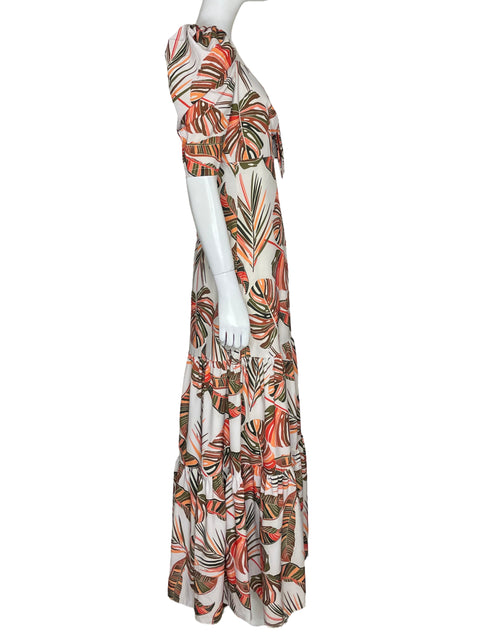 Vestido Malva Tropical Flores Beige - Talla S