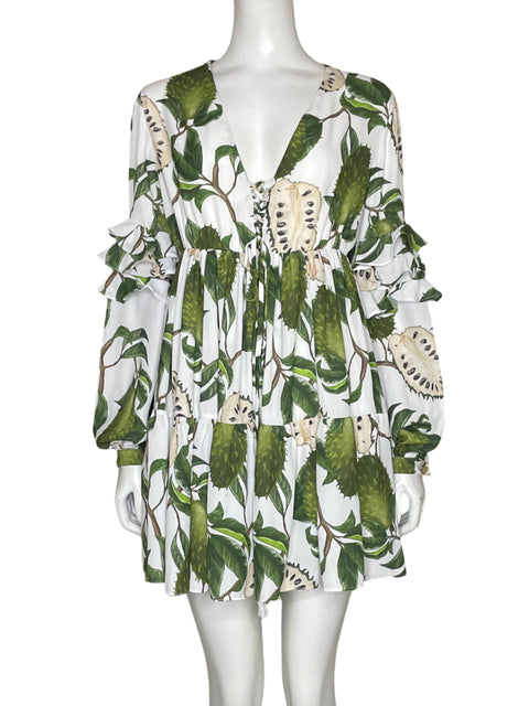 Vestido 3LL Hojas Blanco - Talla S