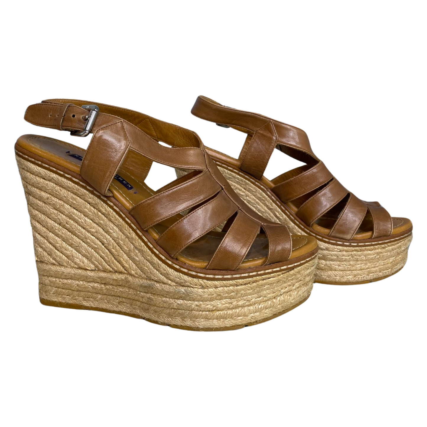 Calzado Ralhp Lauren Cuñas Espadrille Marrón- Talla 8