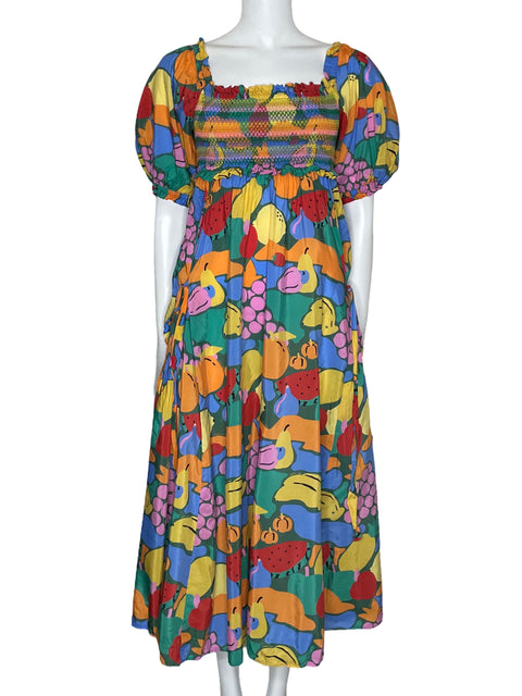 Vestido Farm Frutas + Sombrero verde-Talla S