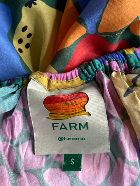 Vestido Farm Frutas + Sombrero verde-Talla S