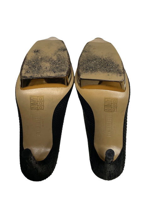 Calzado Ivy Kirzhner Piel De Serpiente Negro - Talla 8