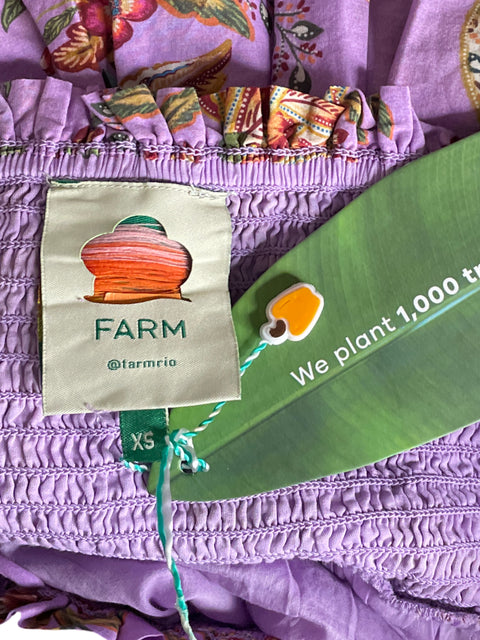 Vestido Farm Floral Monkey Lilac Mini Morado-Talla XS