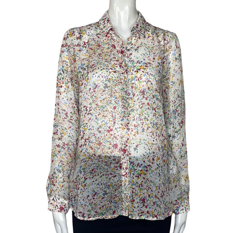 Blusa Zara Estampado Rosado-Talla M