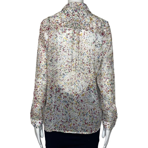 Blusa Zara Estampado Rosado-Talla M