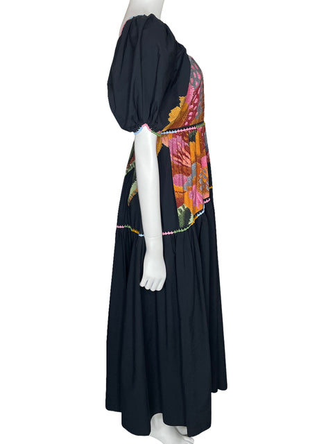 Vestido Farm Maxi Fluido Print Negro-Talla S