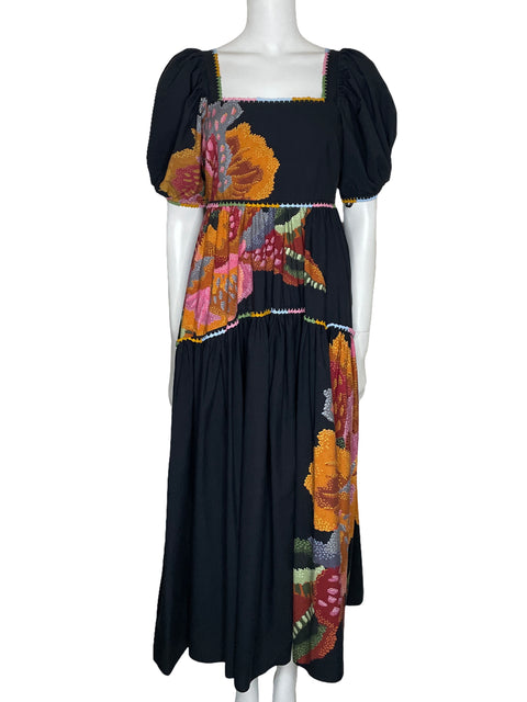 Vestido Farm Maxi Fluido Print Negro-Talla S