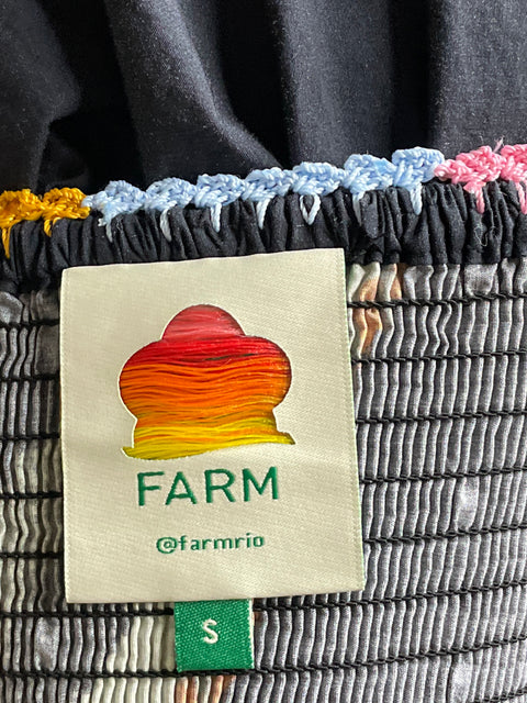 Vestido Farm Maxi Fluido Print Negro-Talla S