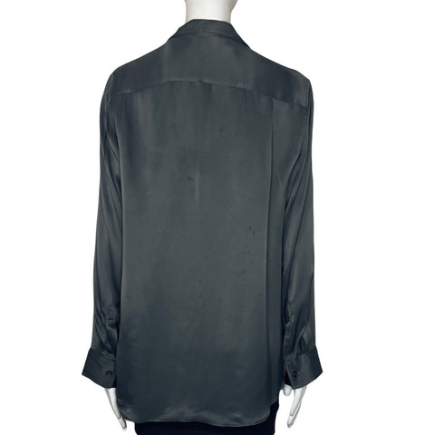 Blusa Zara Liso Gris-Talla M