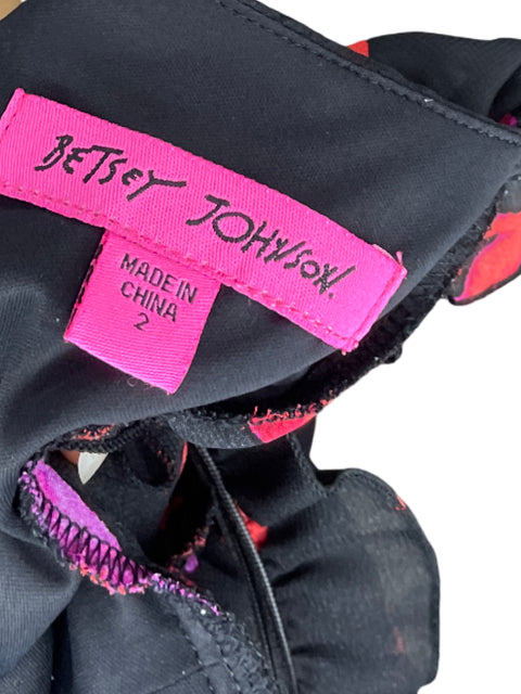 Vestido Betsey Johnson Kisses Negro - Talla 2